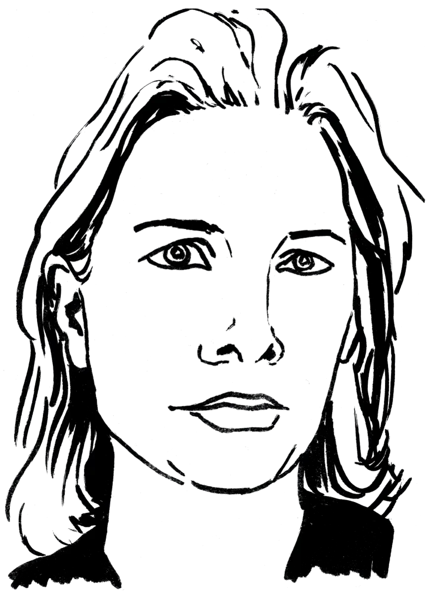 Drawing illustrating a woman.