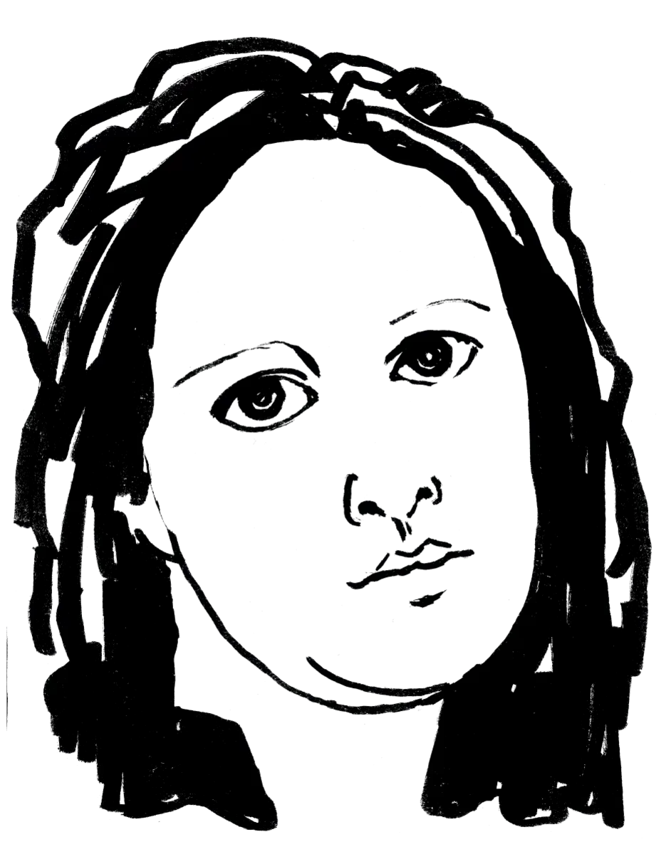 Drawing illustrating a woman.