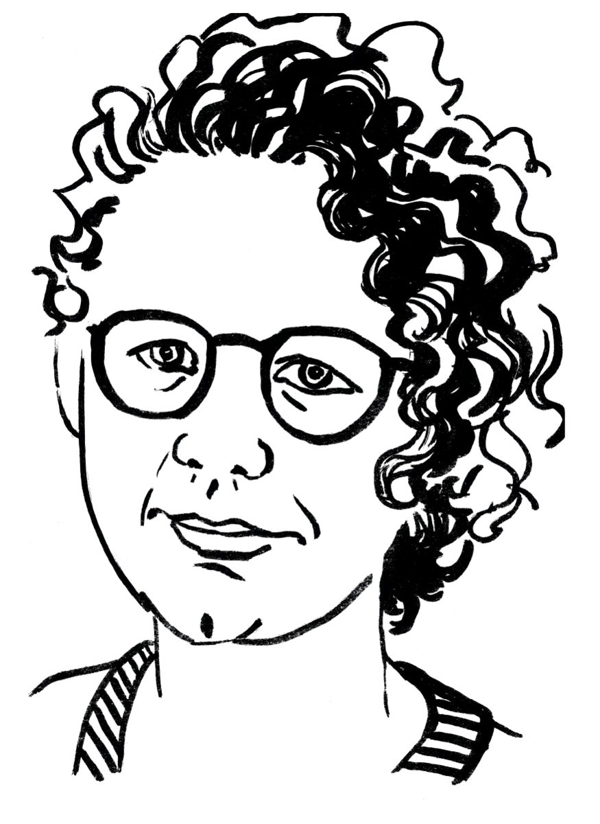 Drawing illustrating a woman.