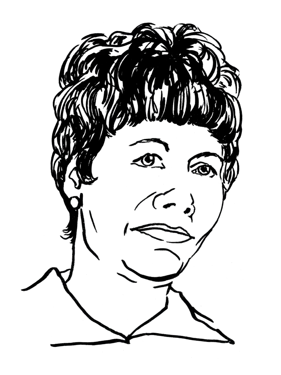 Drawing illustrating a woman.