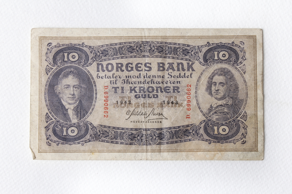 Norsk pengeseddel fra 1943