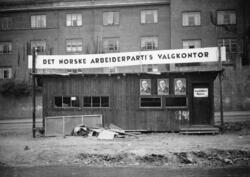 Arbeiderpartiets valgkontor 1936. Uelandsgt. 57 i Oslo. .