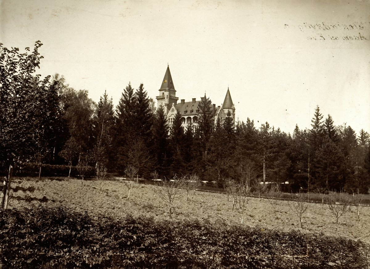 Den nyanlagda fruktträdgården vid Teleborgs slott. Växjö, ca. 1912.