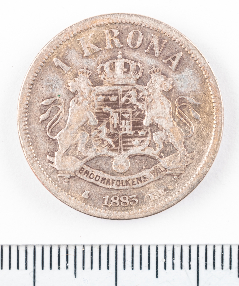 Mynt, Sverige, 1 krona, 1883.