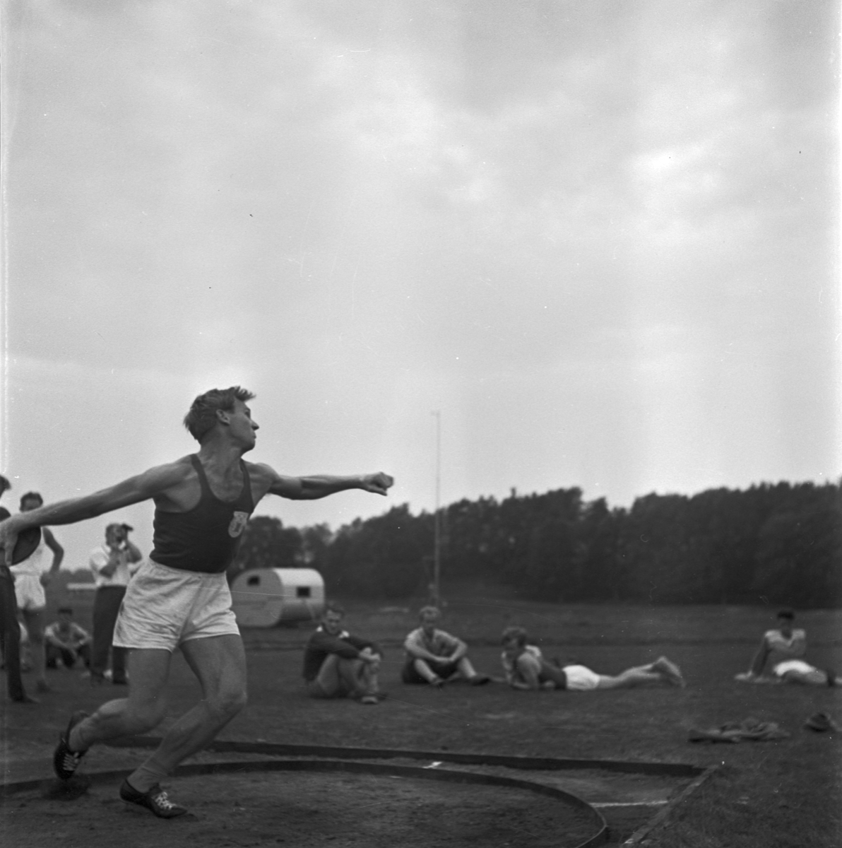 Lantbrukshögskolan, idrottsjubileum, diskuskastning, Uppsala 1955