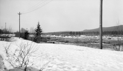 Isgang i Glomma våren 1928. Bildet oppgis å være fra et sted