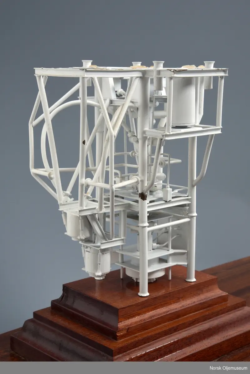 Modell av en modul til undervannsinstallasjon. Modellen er bygget i målestokk 1:50.