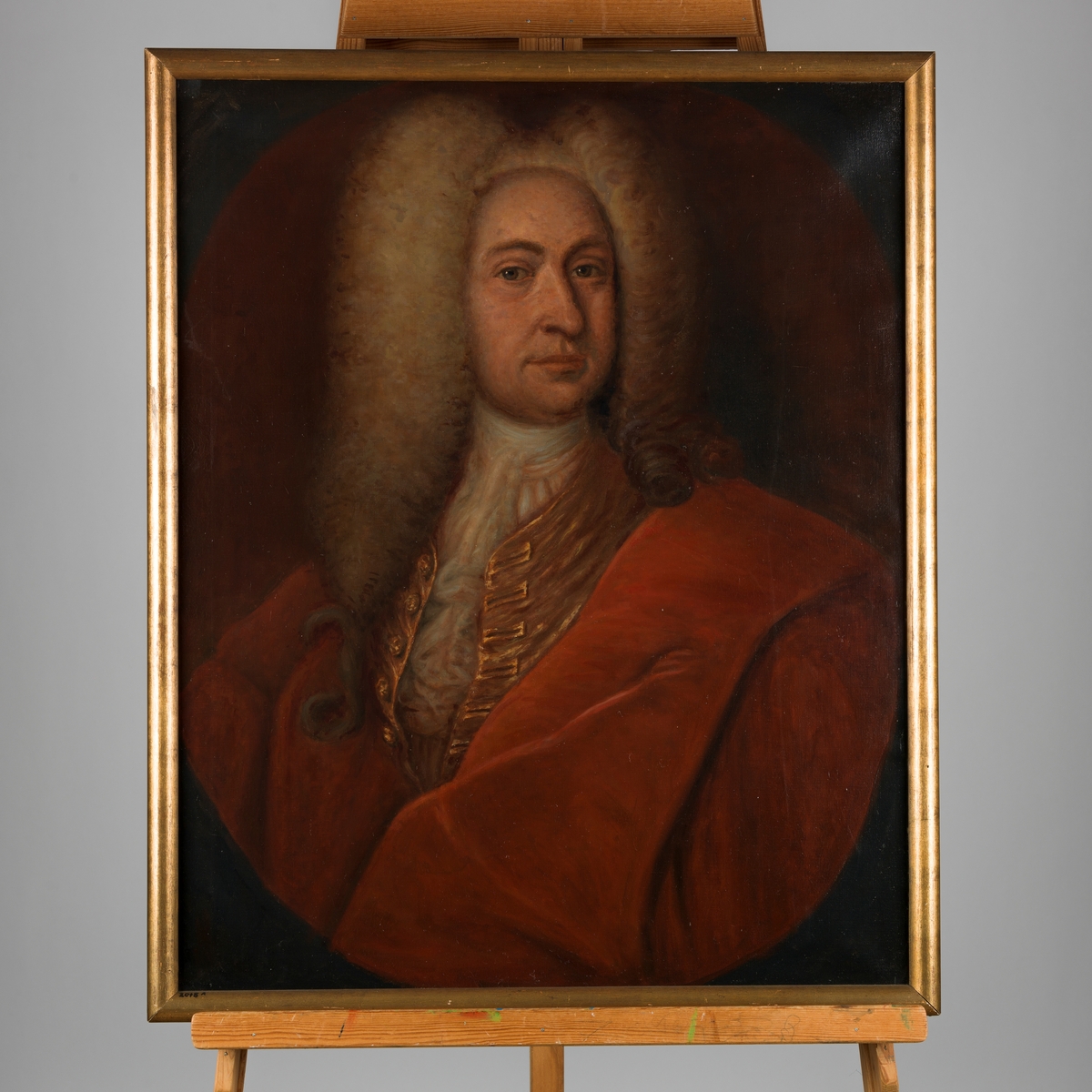 2 stk. oljemalerier med portrett av (A) Werner Nilelsen (1625-1695) og  (B) Helvig Christensdatter (1653-1692).