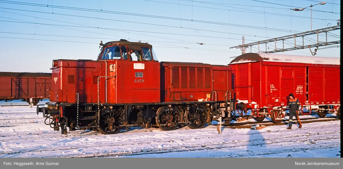 Diesellokomotiv Di 2 nr. 839 i skiftetjeneste på Trondheim stasjon