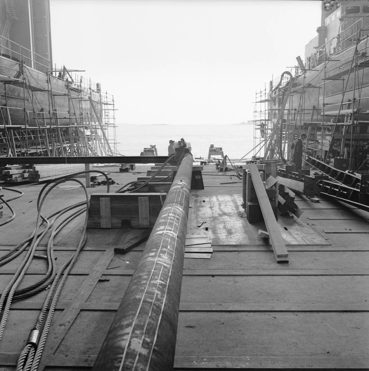 Lyf av torpedbåten Spica II på bädden