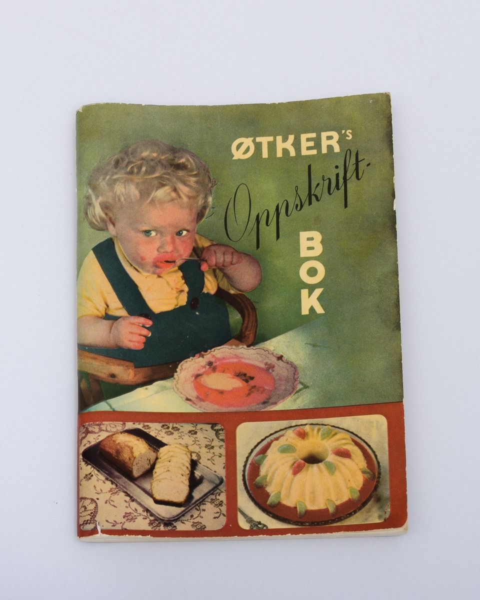 På forsiden et bilde av et barn som spiser og to matretter under