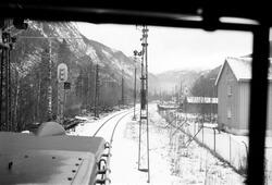 Utsikt fra lokomotiv Rjukanbanen, i nærheten av Ingolfsland 