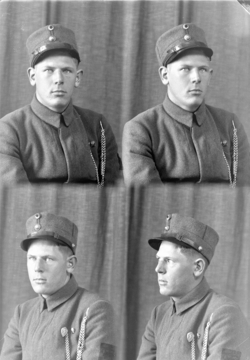 Portrett. Ung mann i militæruniform. Bestilt av Hr. Harald Favnebø