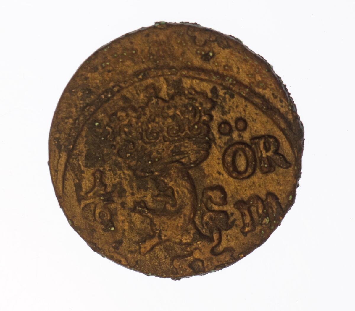 Mynt, 1/6 öre s.m. från Karl XI tid, 1683