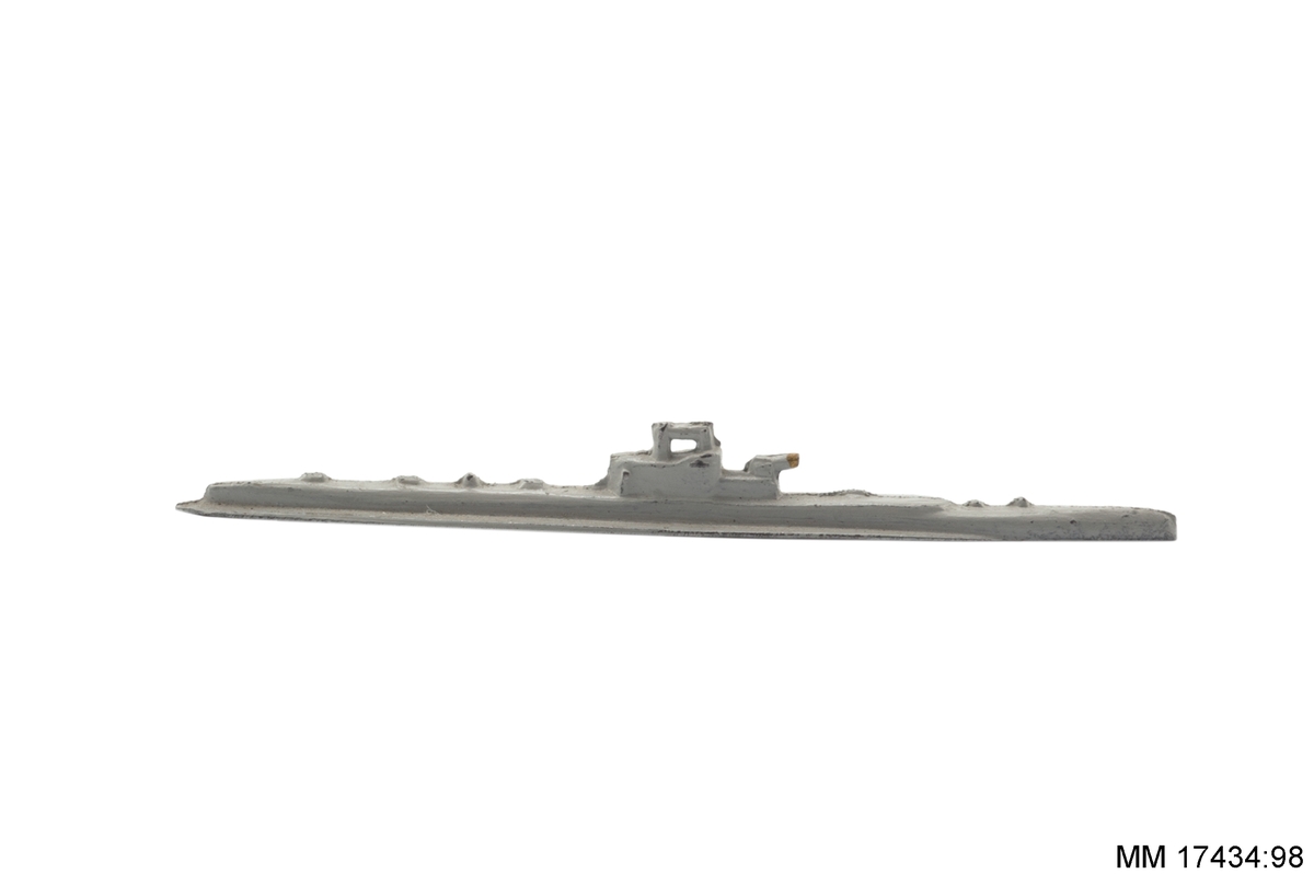 Fartygsmodell, grå ubåt.