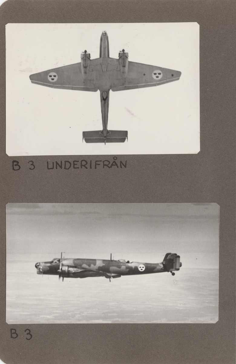 Flygplan B 3, Junkers Ju 86K i luften. Flygbild, från sidan.

Text vid foto: "B 3."