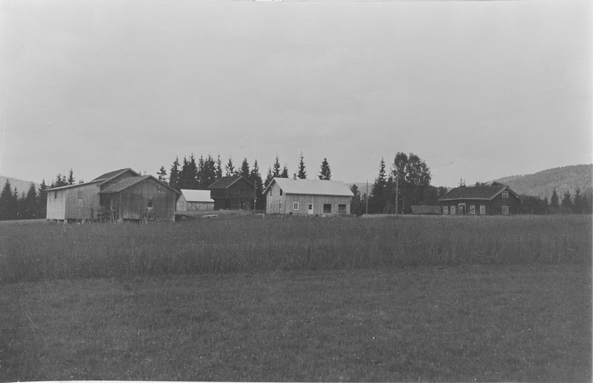 Langerud, Nord. Gårdstun med eldre bebyggelse, 1948.