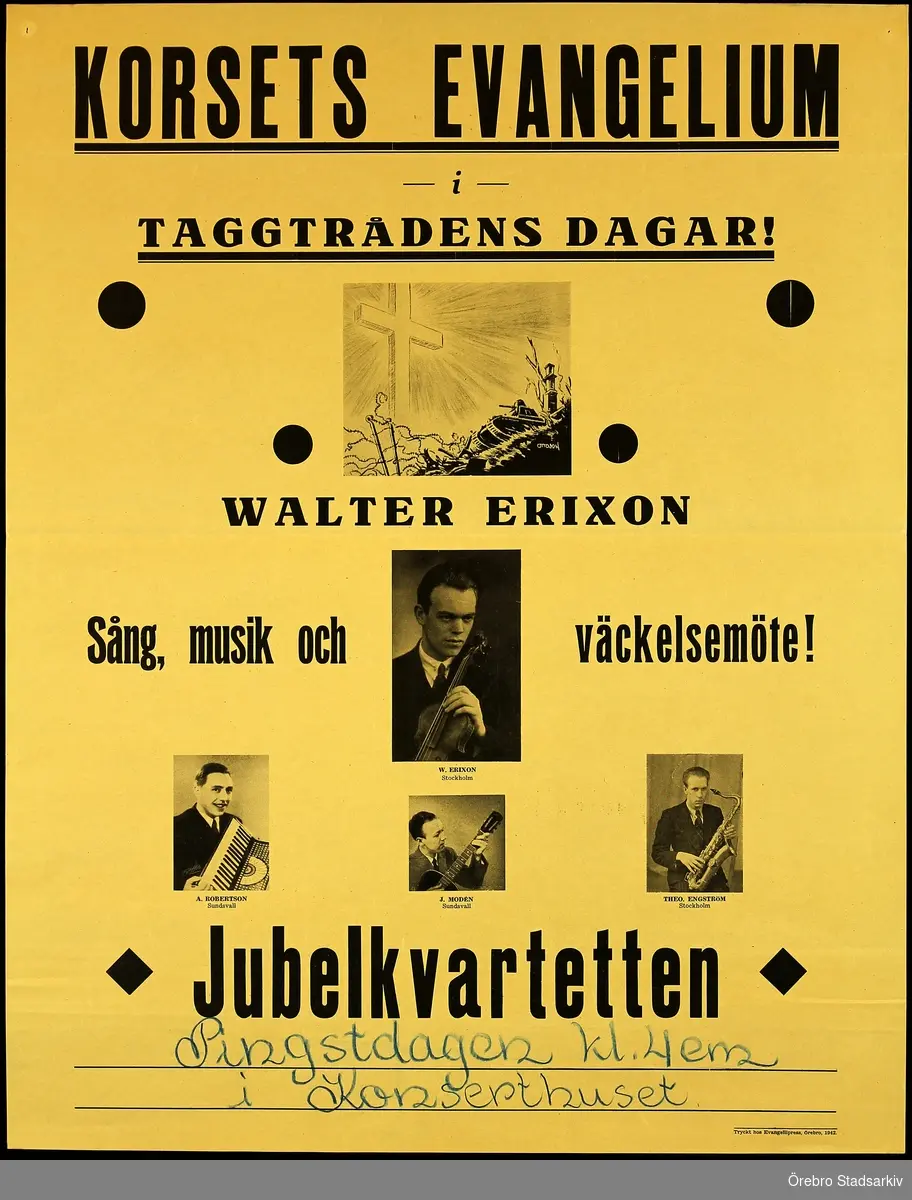 Walter Erixon, A. Robertson, J. Modén, Theo. Engström