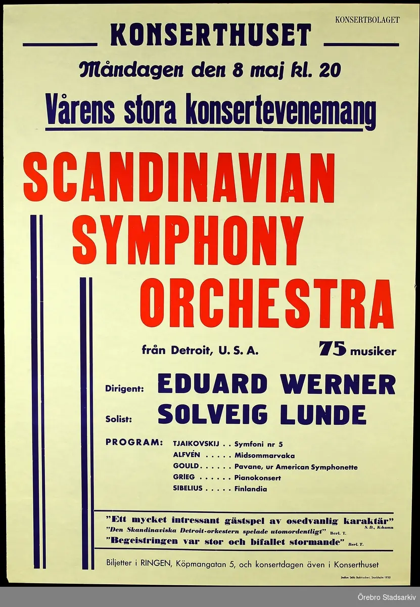 Solist Solveig Lunde, Dirigent Eduard Werner