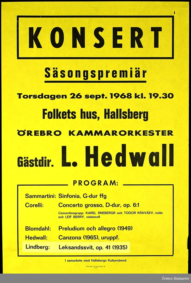 Dirigent Lennart Hedwall