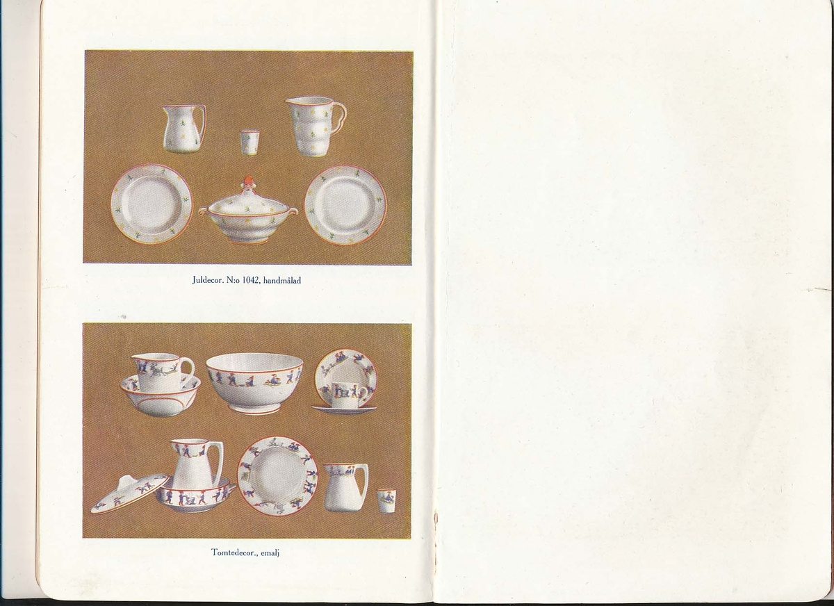 Produktkatalog, priskurant, över 1924 års produktion av keramik vid Aktiebolaget Gefle Porslinsbruk.