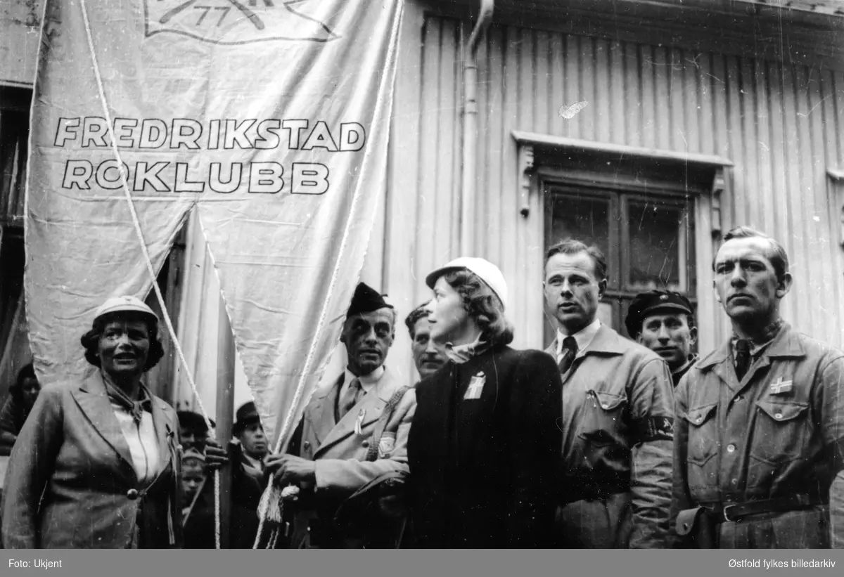 Representanter fra Fredrikstad Roklubb.  Kjente motstandsfolk. Maidagene 1945.