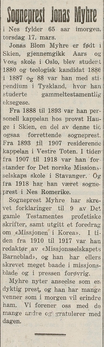 Prost Jonas Blom Myhre og hans kone Ingeborg Gustava (f. Hauge) antagelig avbildet utenfor presteboligen Disen på Nes i Vormsund.