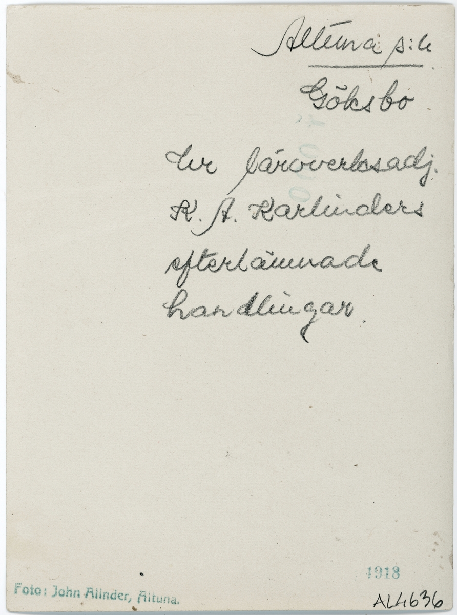 "Runstenen vid Göksbo i Altuna", Uppland 1918