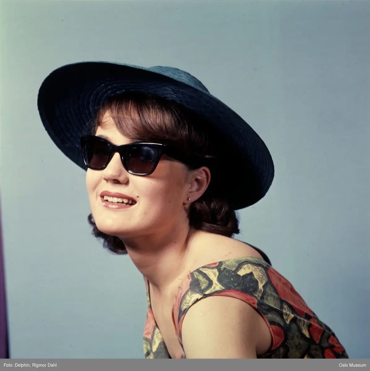 kvinne, modell, hatt, solbriller