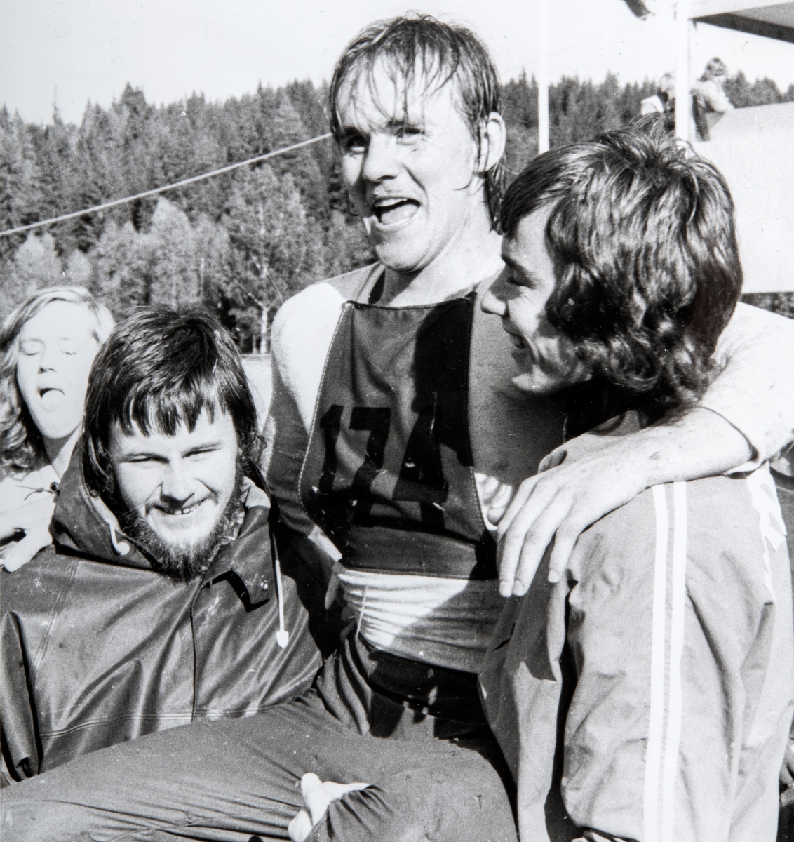 Nordbygda IL O-lag tok sølv i NM-stafetten på Kjellmyra i 1975. Fra venstre: Terje Wikstrøm, Sigurd Dæhli og Asbjørn Schjerve.