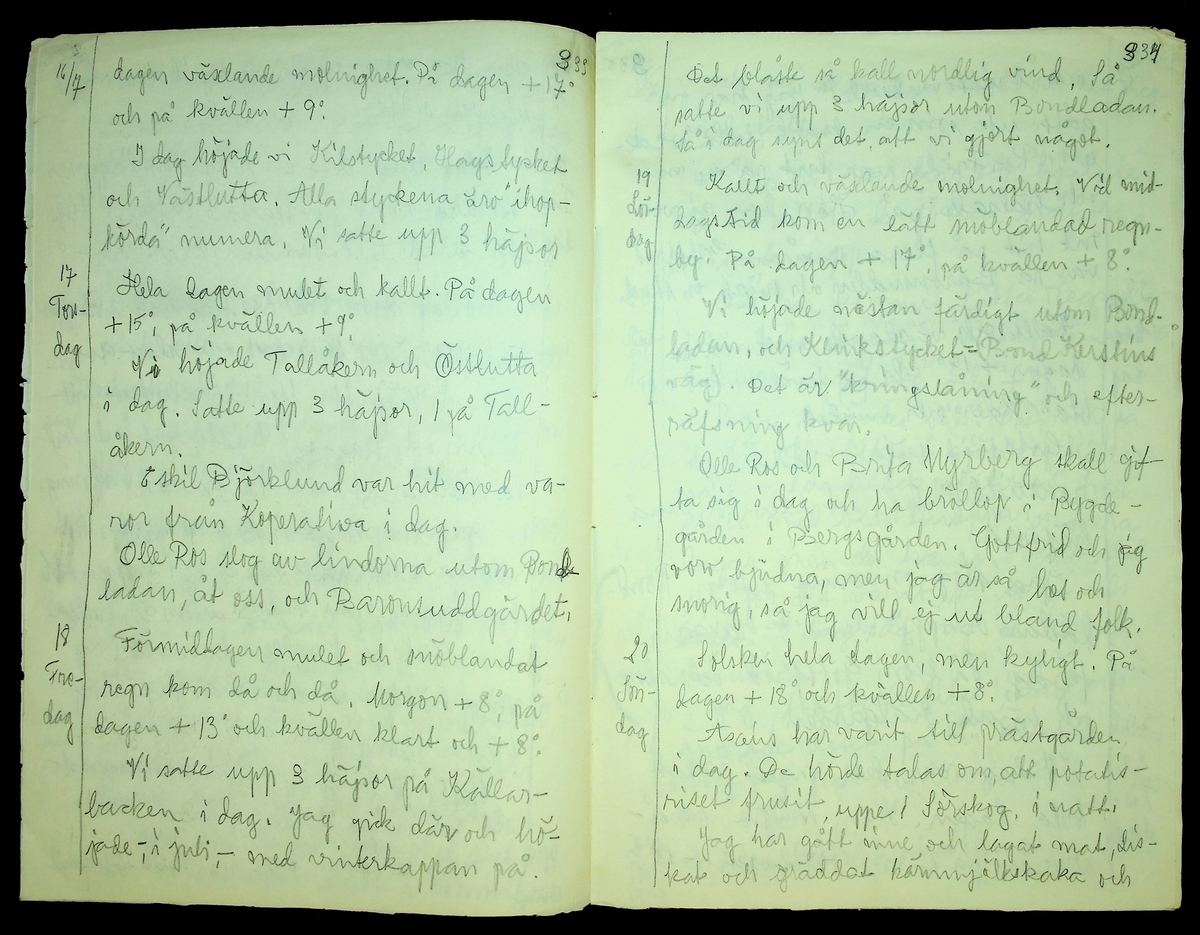 Dagbok skriven åren 1958-1959 av Rällsjö Brita på Rällsjögården i Bjursås socken.
Innehåller anteckningar om bl.a. hushållsarbete, diverse händelser och observationer (Sputnik I och II).