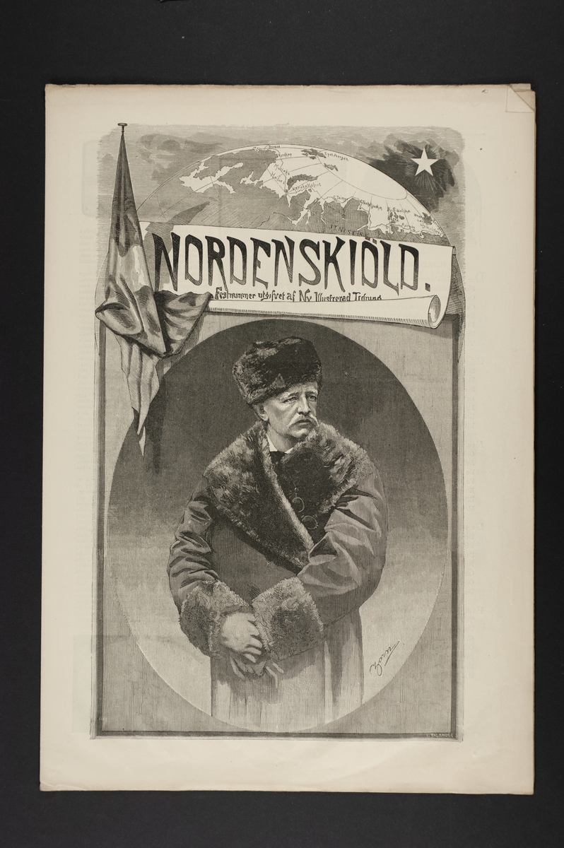 Trycksak "Festnummer utgifvet af Ny Illustrerad Tidning" med anledning av Nordenskiölds expedition år 1878 - 1880 med skeppet Vega.