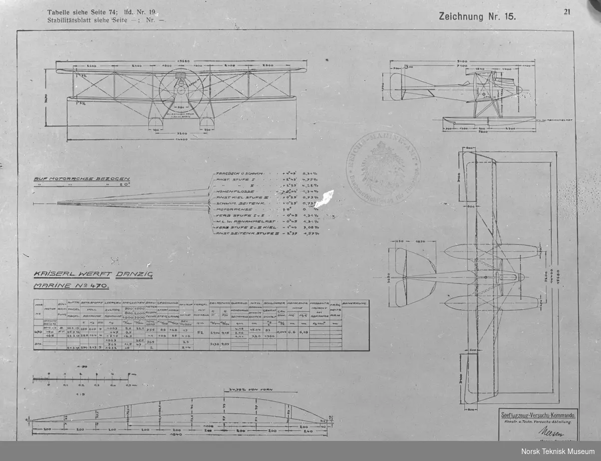 Avfotografert tegning av FF.43 - Norsk Teknisk Museum / DigitaltMuseum