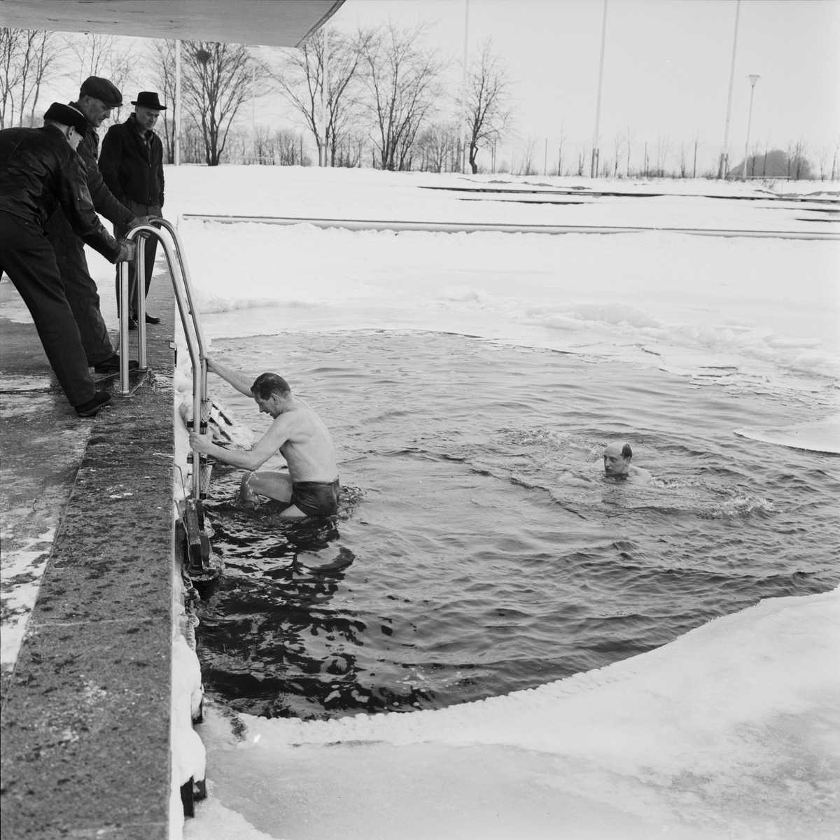Vinterbadare, Fyrisbadet, Uppsala 1962