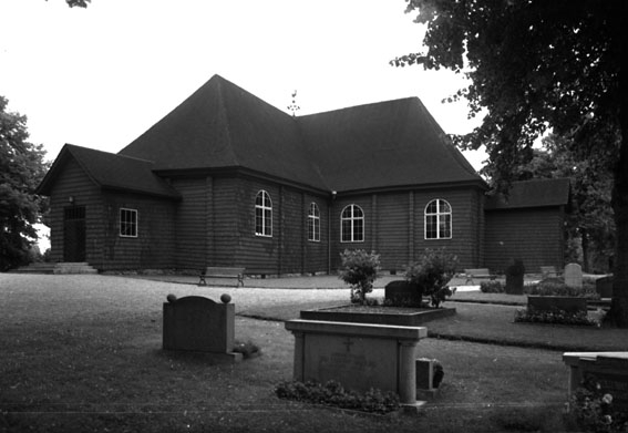 Flygvy över Nyeds kyrka, Karlstad kommun.