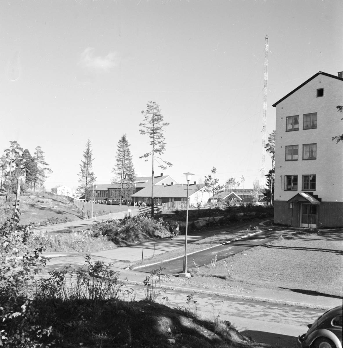 Lambertseter - skolen - Glimmersvingen - radiomast AK-PR-19, Perm "sept - des 58", neg 120.