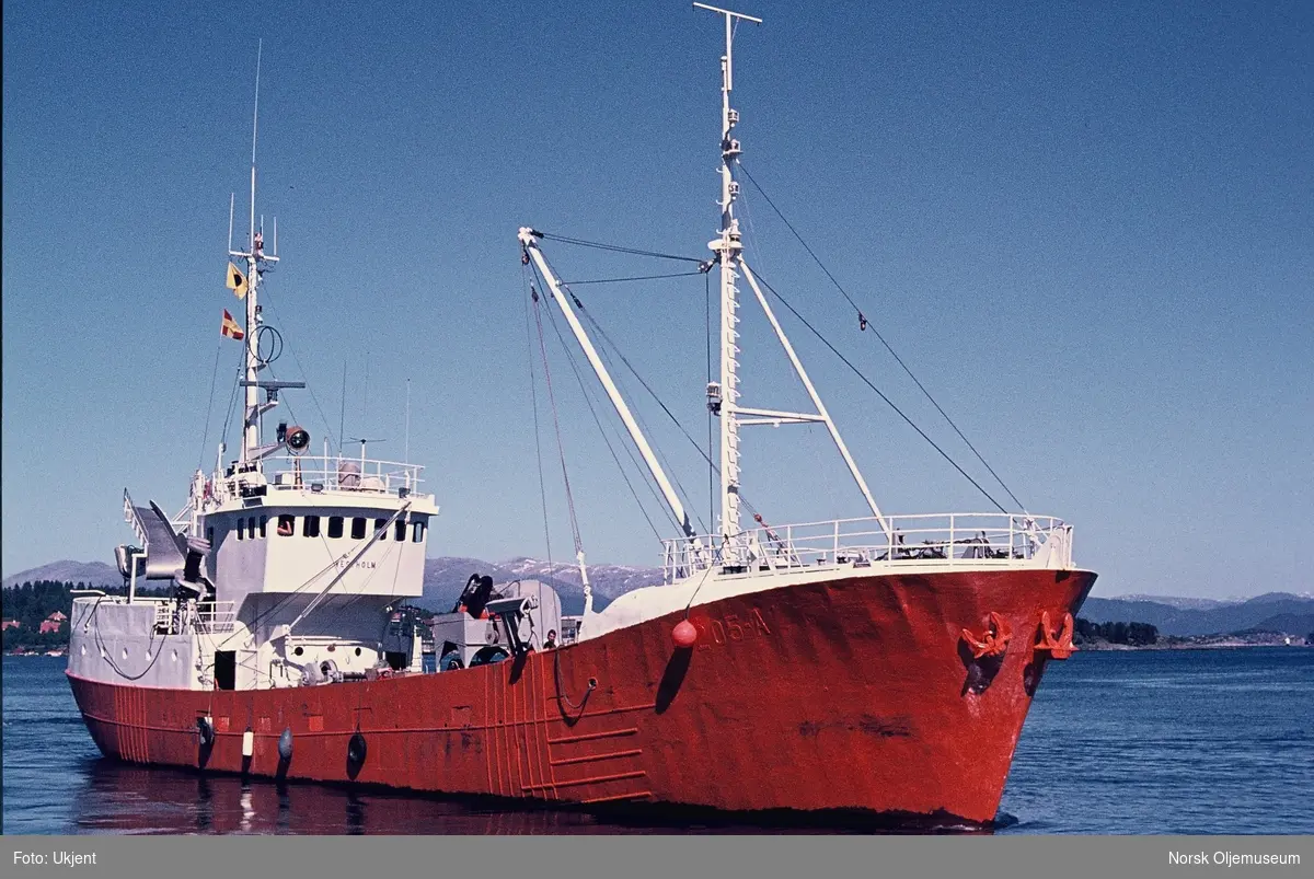 Fiskeskipet "M/S Vestholm" på sjøen.