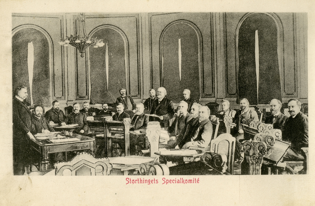 Postkort: "Storthingets Specialkomité"