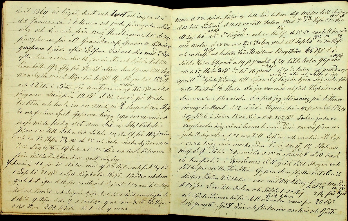 Dagbok åren 1854-1865 efter Hemmansägare Sigge Erik Jansson i Översätra, Stora Skedvi socken.