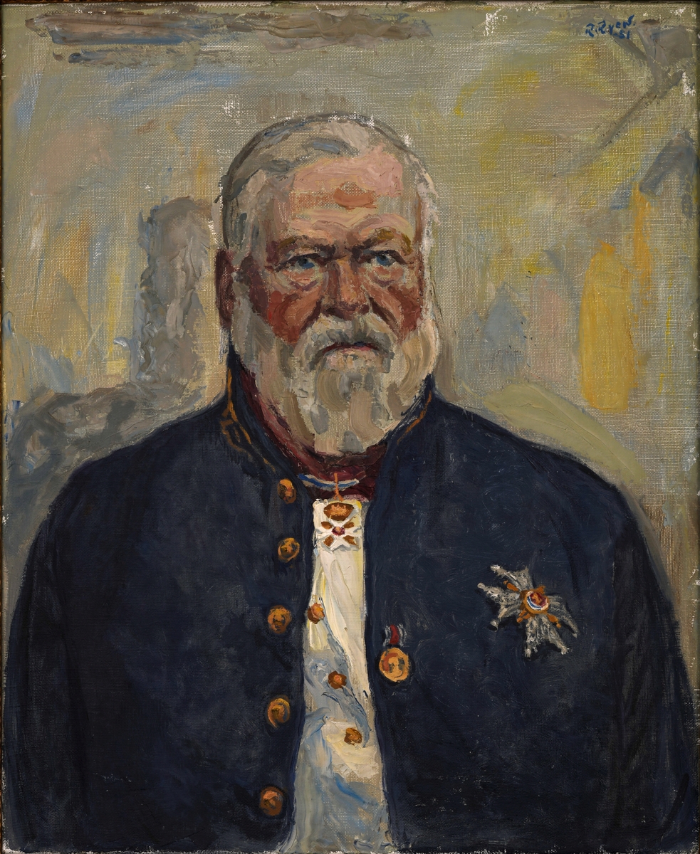 Brystportrett av fylkesmann Carl Frederik Motzfeldt.