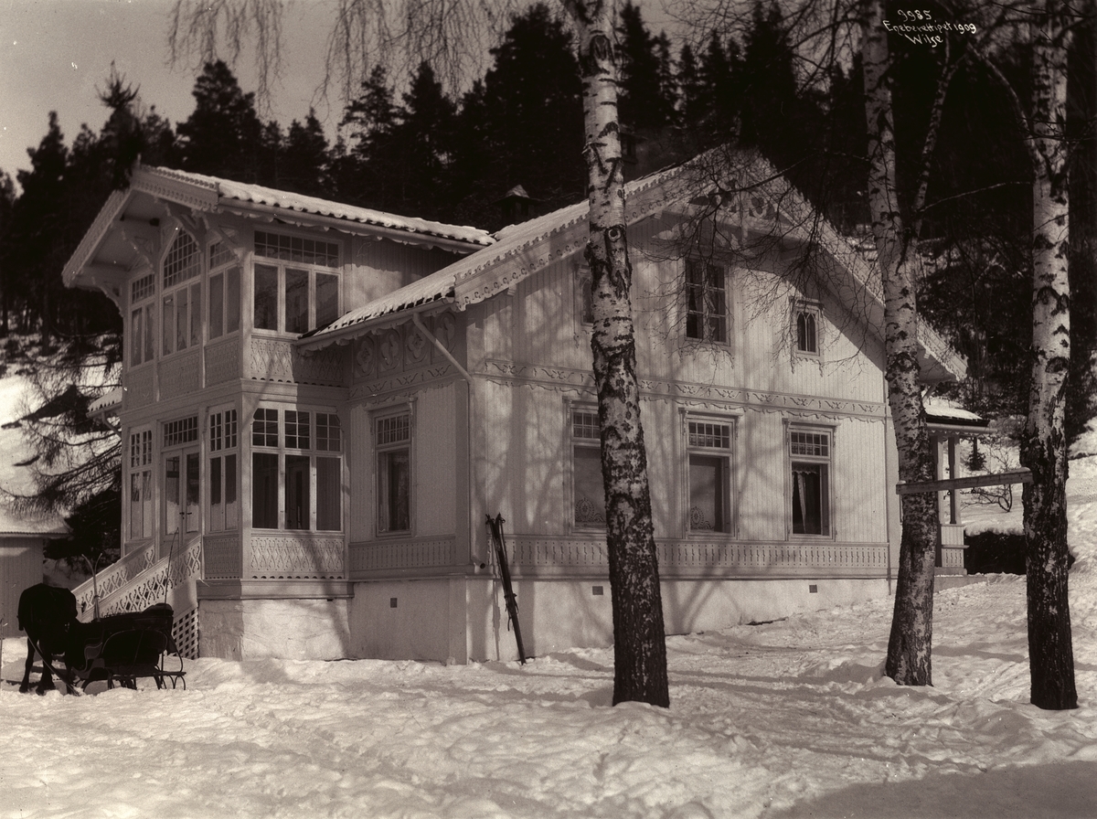 Roald Amundsens hjem Uranienborg. Fotografert 7. mars 1909.