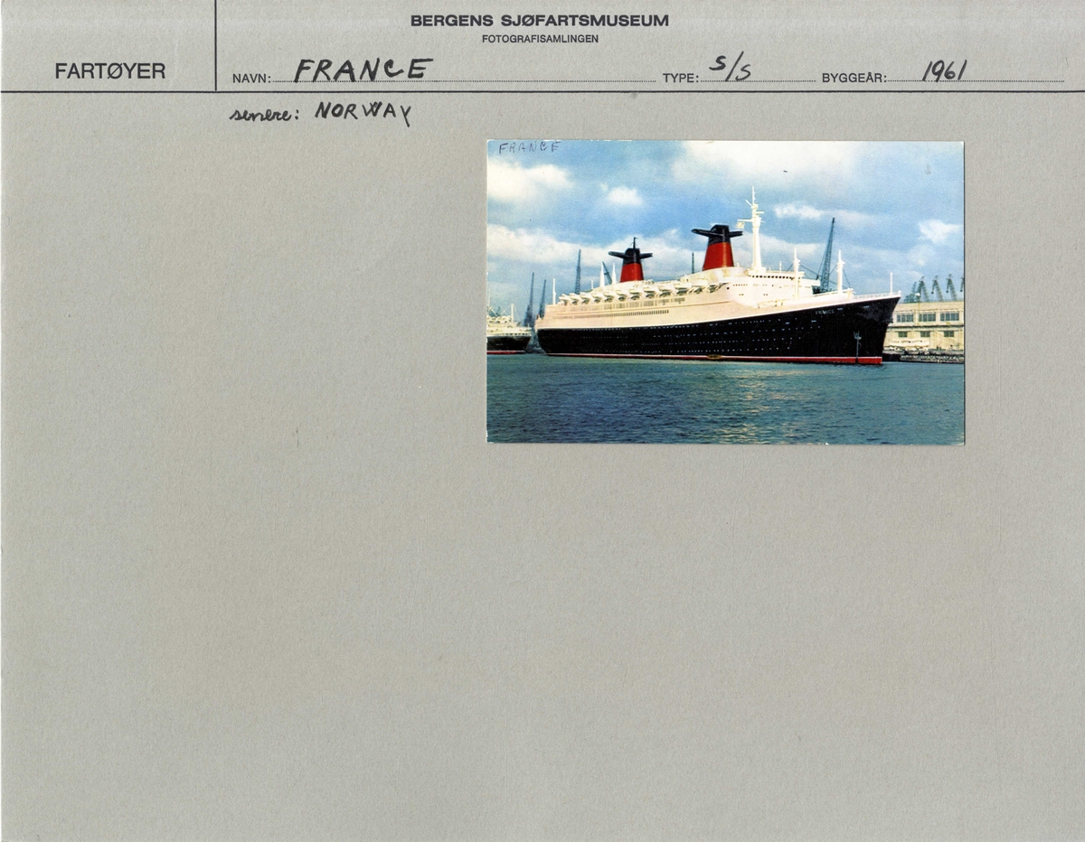 Skipsportrett av DS FRANCE (bygget 1961)