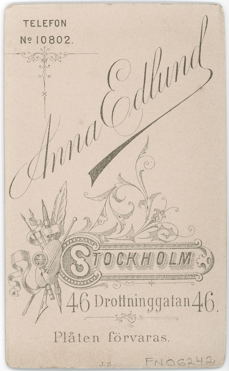 Kabinettsfotografi - Ludvig Dunér, Stockholm 1893