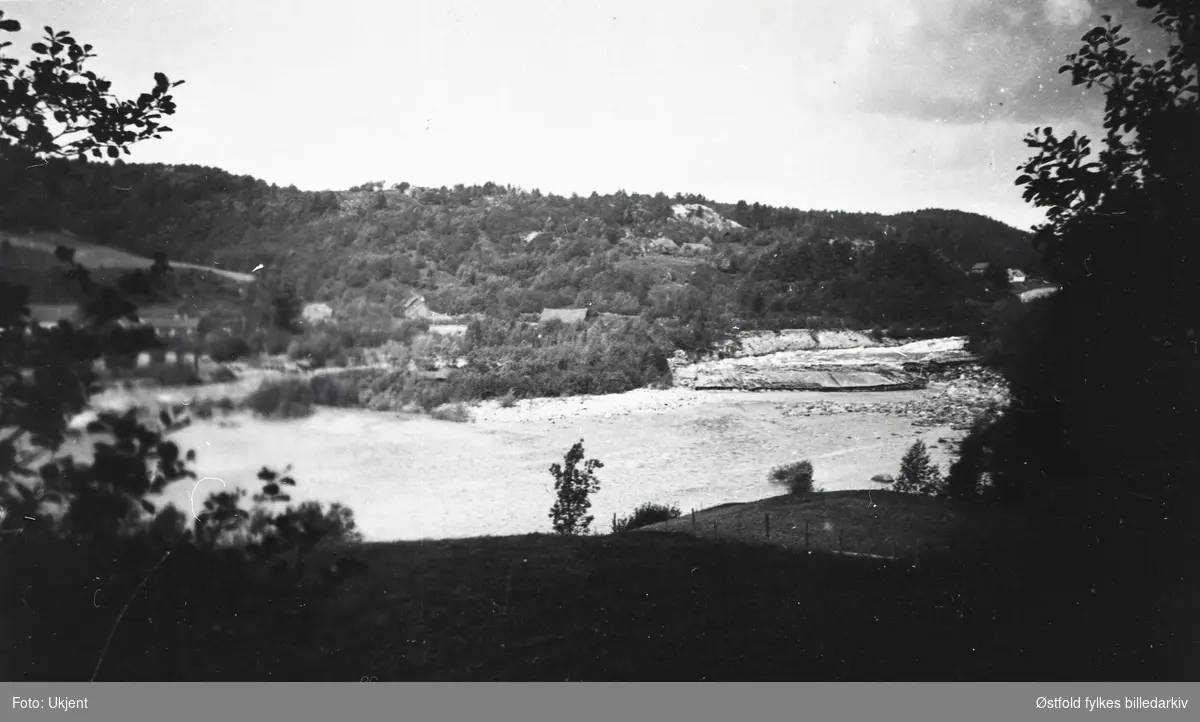Solli-dammen i Tune, oversiktsbilde 1930-tallet.