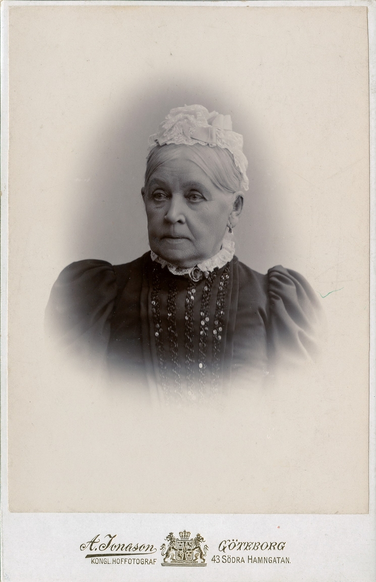 Porträtt av Maria Christina Jakobsson (f. Adelsköld) (1815-1901), syster till Claes Adelsköld.