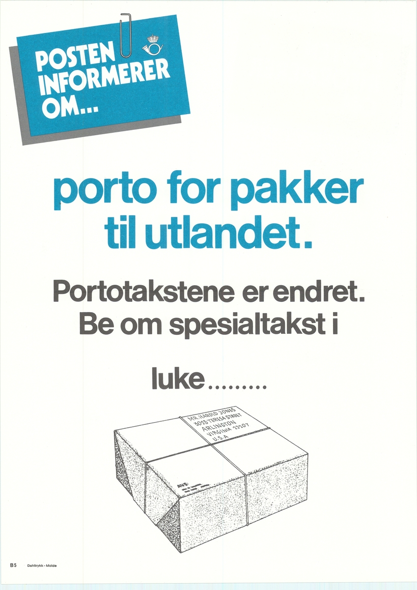 Tosidig plakat på hvit bunnfarge med tekst og motiv. Tekst på bokmål og nynorsk.