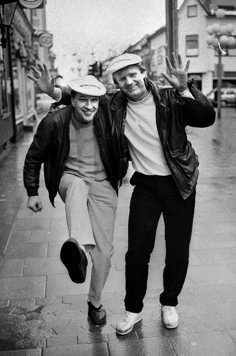 Fotoblikk, Lystige karer - Lasse Beckmann og Geir Myhre i Gå-gata 1987