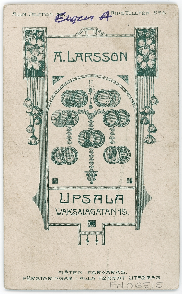 Kabinettsfotografi - Eugen A, Uppsala 1911