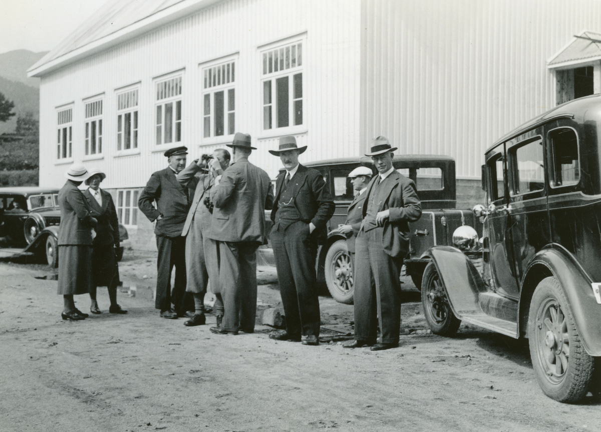 Kornrådets besøk på Åseral mølle og i Åseral sentrum 29. august 1934.
