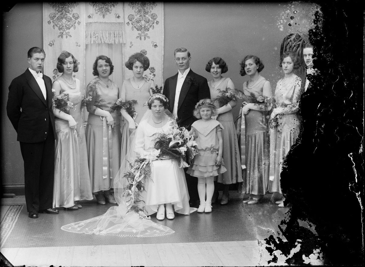 Brudparet Andersson från Strängnäs, Södermanland 1931